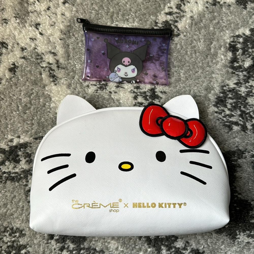 Hello kitty cosmetic bag w/ kuromi pouch